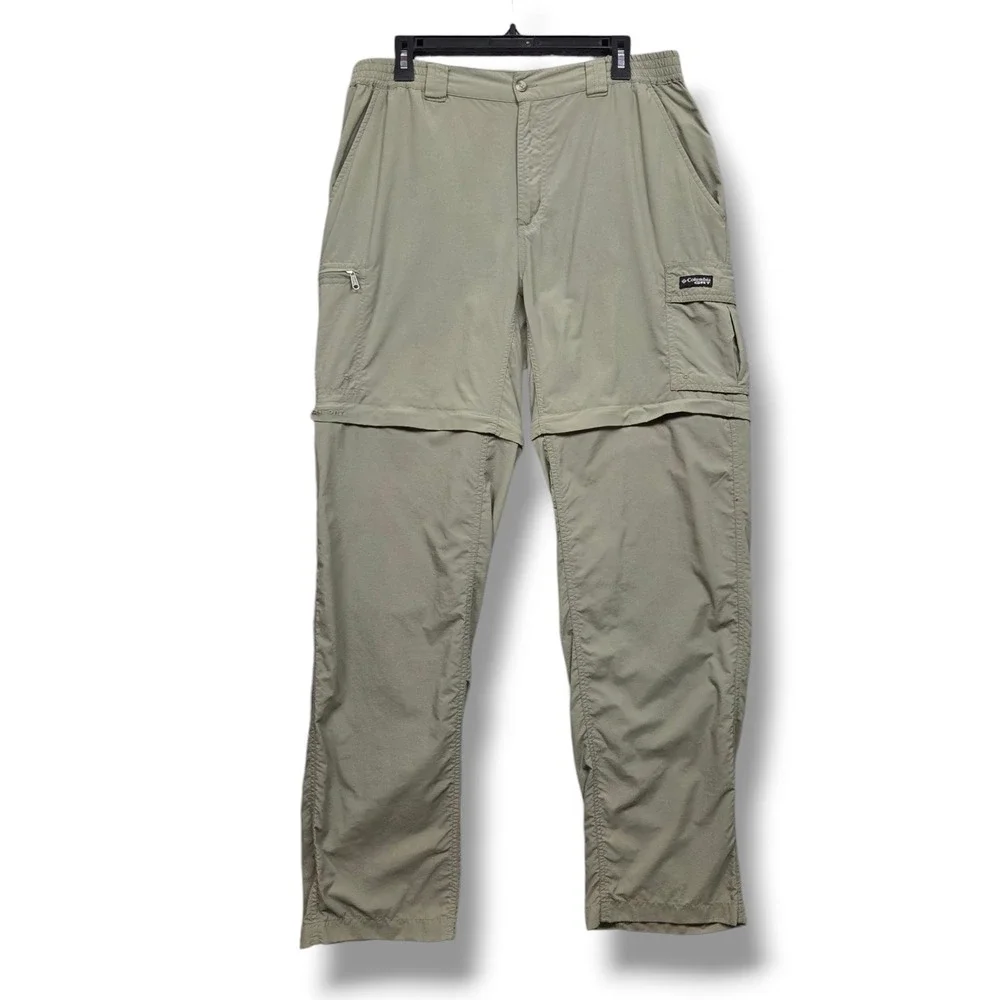 Columbia Challenger Utility‎ Convertible Pants Mens Medium Green Ripstop GRT